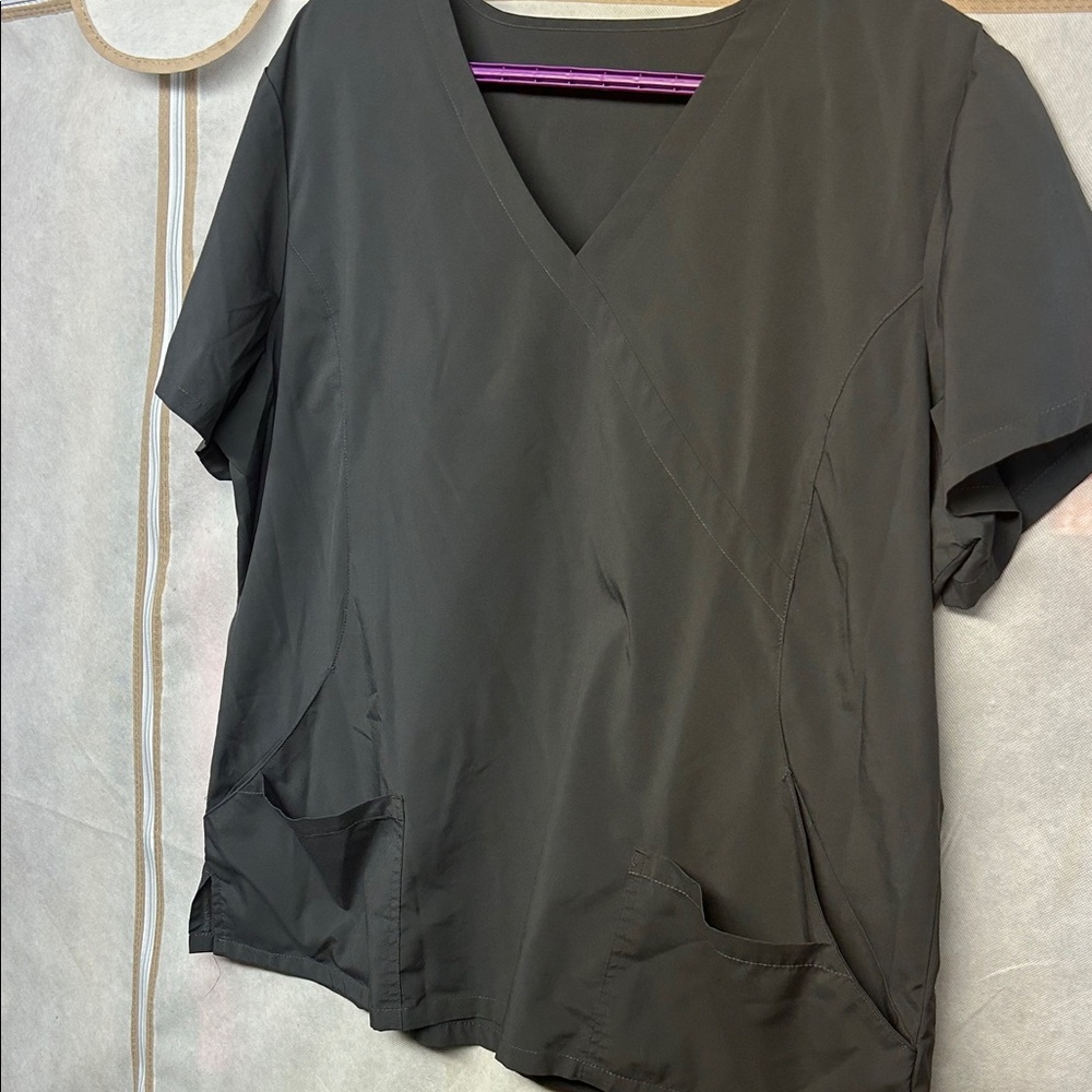 Women's V-Neck Scrub Top - Grey